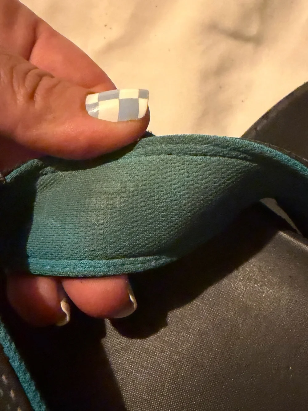 OluKai Men's Black Flip-Flops with Teal Accents